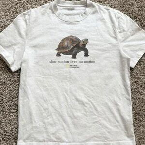National Geographic White Turtle Tee with Earth Tone Print